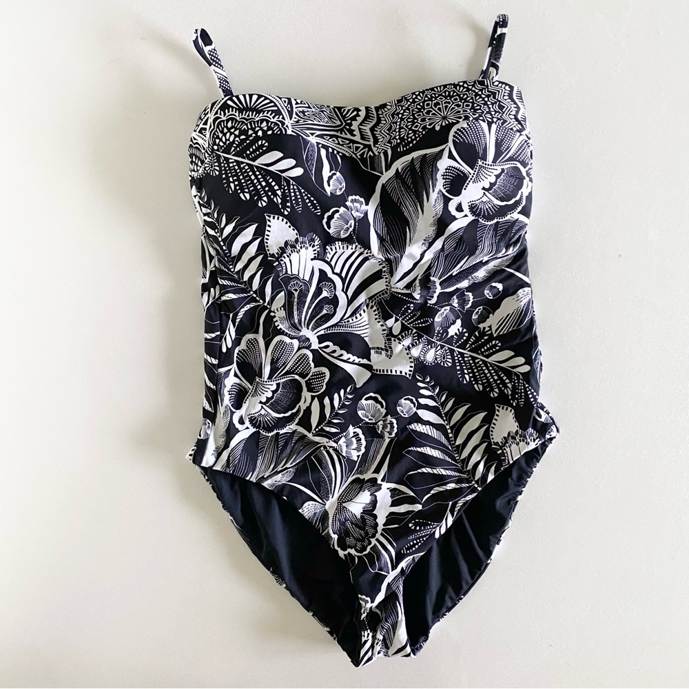 NEW La Blanca One Piece Swimsuit in black/white -Size 6 - Picture 1 of 8